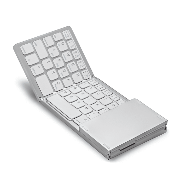 Mini Teclado Inalambrico Bluetooth Plegable con touchpad Blanco