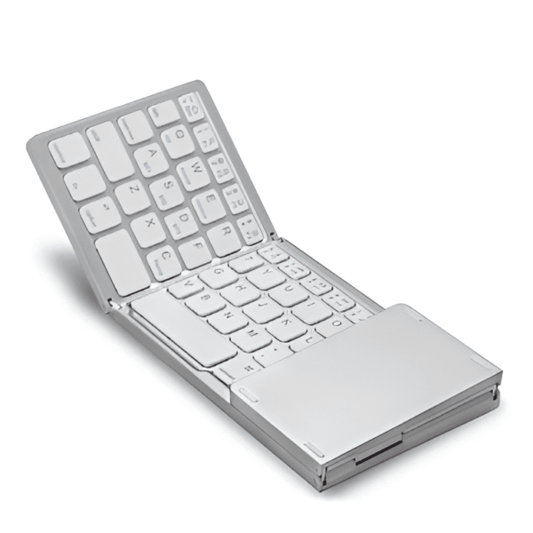 Mini Teclado Inalambrico Bluetooth Plegable con touchpad Blanco